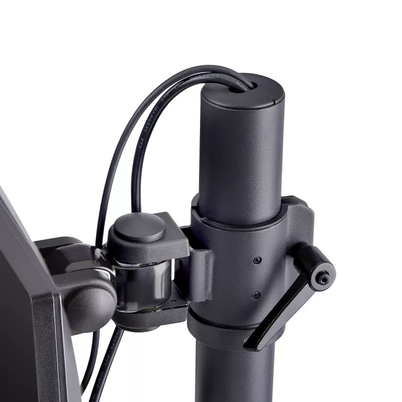 StarTech.com galda stiprinājums 2 vertikāli sakrautiem monitoriem, divi 49 collu, kopējais svars 32 kg, C-skava, ātrās atbrīvošanas VESA sistēma, platekrāna 16:9/ultraplatekrāna 32:9, TAA