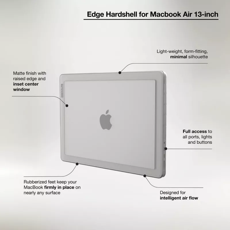 Incase Edge Hardshell Case with Makrolon® 13 collu MacBook Air (M2/M3, 2022-2024)
