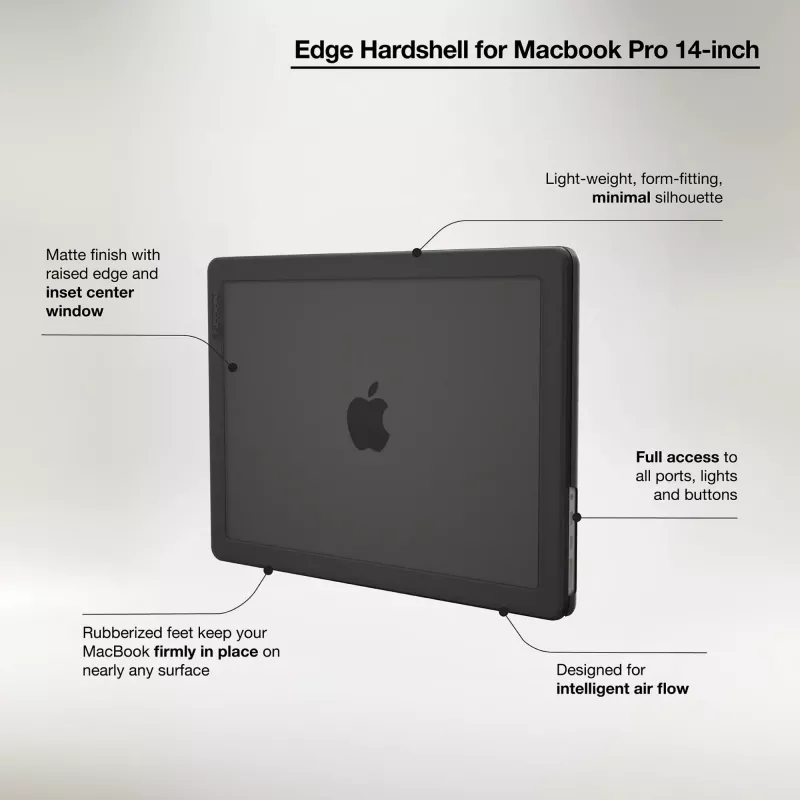 Incase Edge cietā apvalka futrālis ar Makrolon® 14 collu MacBook Pro (M1–M4, 2021–2024)