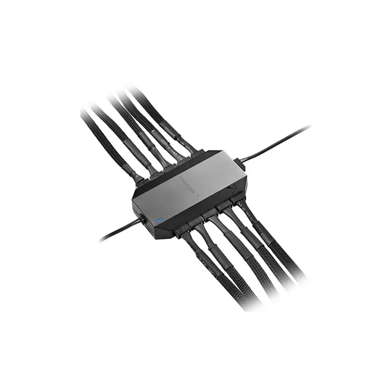 Ventilatora kontrolieris DeepCool FH-10, 4-pinu ventilatora savienotājs, melns, 80×46×15 mm