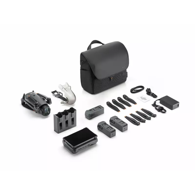 Drone DJI Mavic 4 Pro kvadrokopters — 100 MP kamera, 12288×8192 pikseļi, 6654 mAh baterija, 41000 m diapazons, 27 m/s, 1,063 kg, pelēks