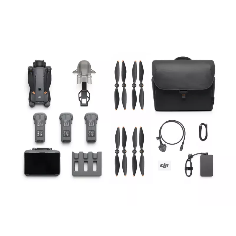 Drone DJI Mavic 4 Pro kvadrokopters — 100 MP kamera, 12288×8192 pikseļi, 6654 mAh baterija, 41000 m diapazons, 27 m/s, 1,063 kg, pelēks