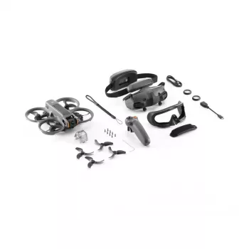 Drons DJI Avata 2 Fly Smart Combo — 4 rotoru kvadrokopters, 48 MP kamera, 3840×2160 video, 2150 mAh baterija, Wi‑Fi un Bluetooth