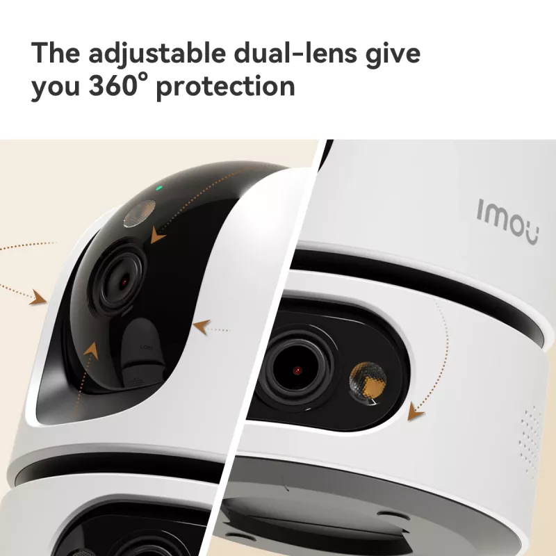 IP drošības kamera IMOU Ranger Dual Pro 6MP — Iekštelpu galda, 2304×1296, 3,6 mm, 8× digitālā tālummaiņa, 91°×47° skata leņķi