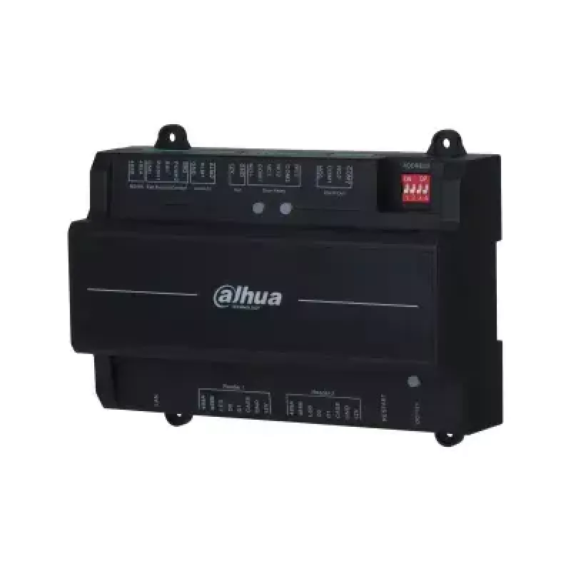 Drošības durvju kontrolieris Dahua DHI-ASC2202B-S — 2 durvju kontrolieris bez korpusa, 12 V, 24 W, RJ-45/RS-485