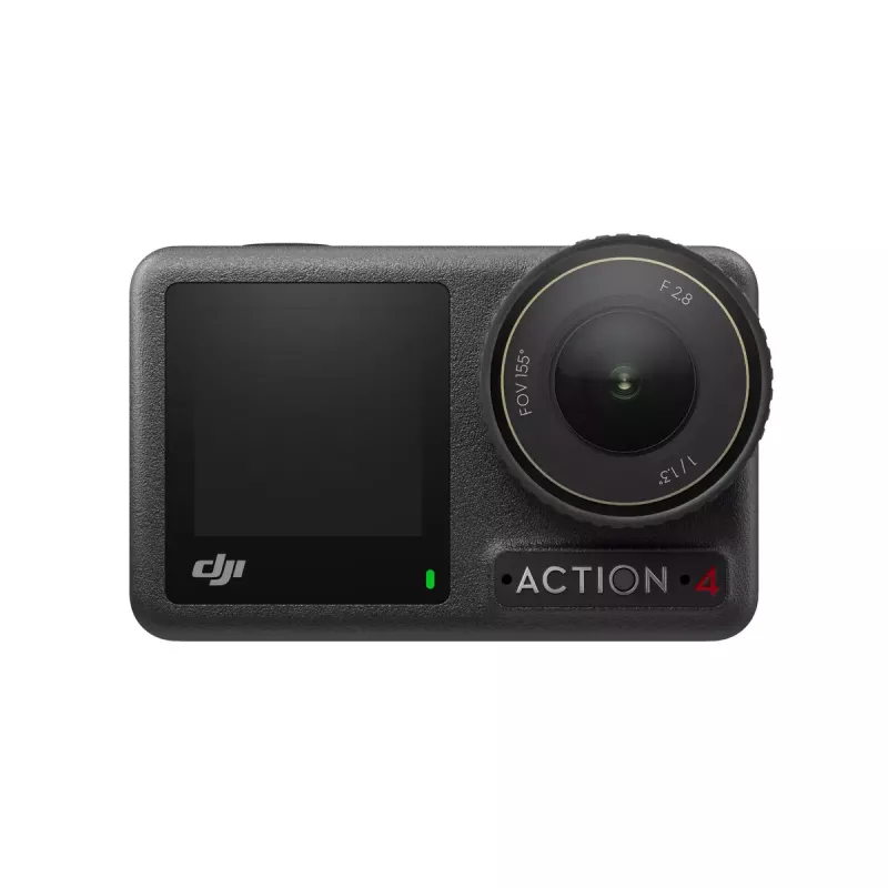 DJI Osmo Action 4 darbības kamera — 4K Ultra HD, CMOS sensors, 155° redzeslauks, MicroSD līdz 512 GB, ūdensnecaurlaidīga līdz 18 m, 145 g