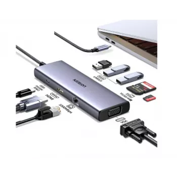 Ugreen Revodok USB-C 6-IN-1 centrmezgls ar 4K HDMI USB Type-C 10000 Mbit/s
