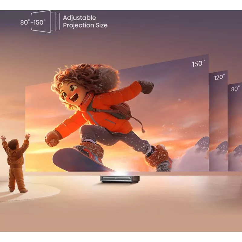 Hisense PX3 projekcijas televizors īpaši īsa attāluma projektors 2800 ANSI lūmenu UHD 4K (3840x2160) Melns, tumši pelēks