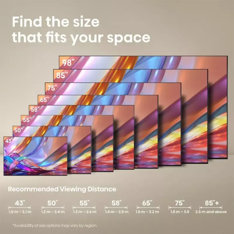 TV Hisense 50Q7S 50 collas (127 cm) QLED 4K Ultra HD viedtelevizors, Direct-LED, HomeOS, Wi‑Fi, melns