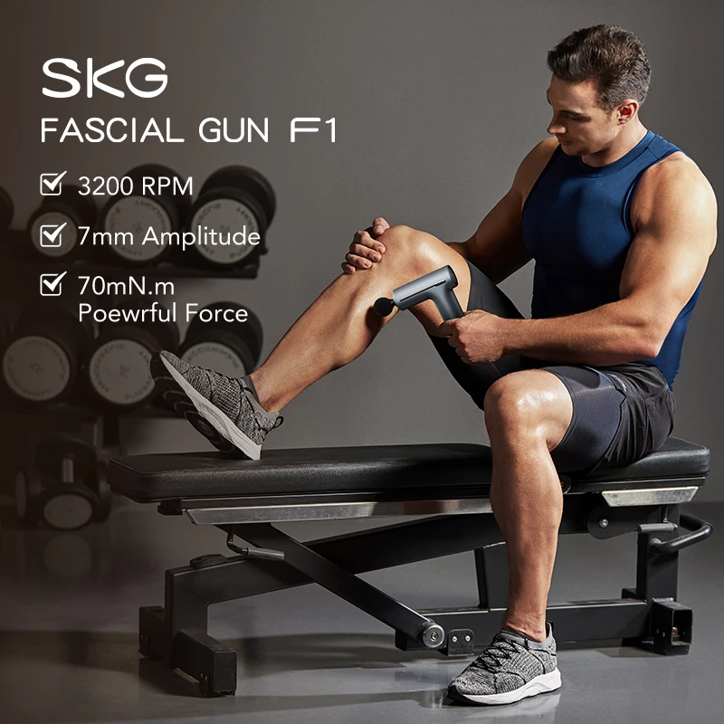 Rokas perkusijas un vibrācijas kakla un plecu masieris SKG F1 Pro, Baterija 10W, Pelēks, 461g