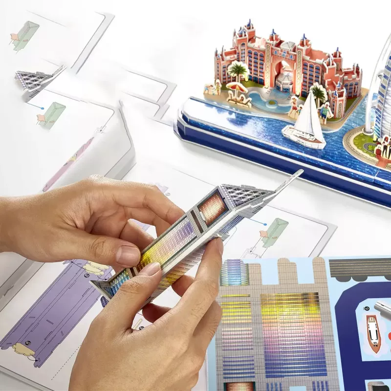 3D Puzzle CubicFun City Line Dubai LED, 182 gab., 532×48 mm, vecums 10+