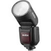 Camcorder flash Godox V1Pro 1.5s recycle time baterija powered Sony Saderīga