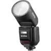 Camcorder flash Godox V1Pro 1.5s recycle time baterija powered Sony Saderīga
