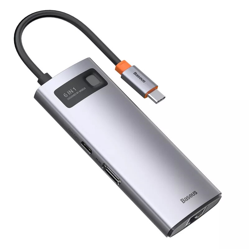 Baseus Metal Gleam USB 3.2 Gen 1 Type-C pelēka 100W Power Delivery 4K Ultra HD