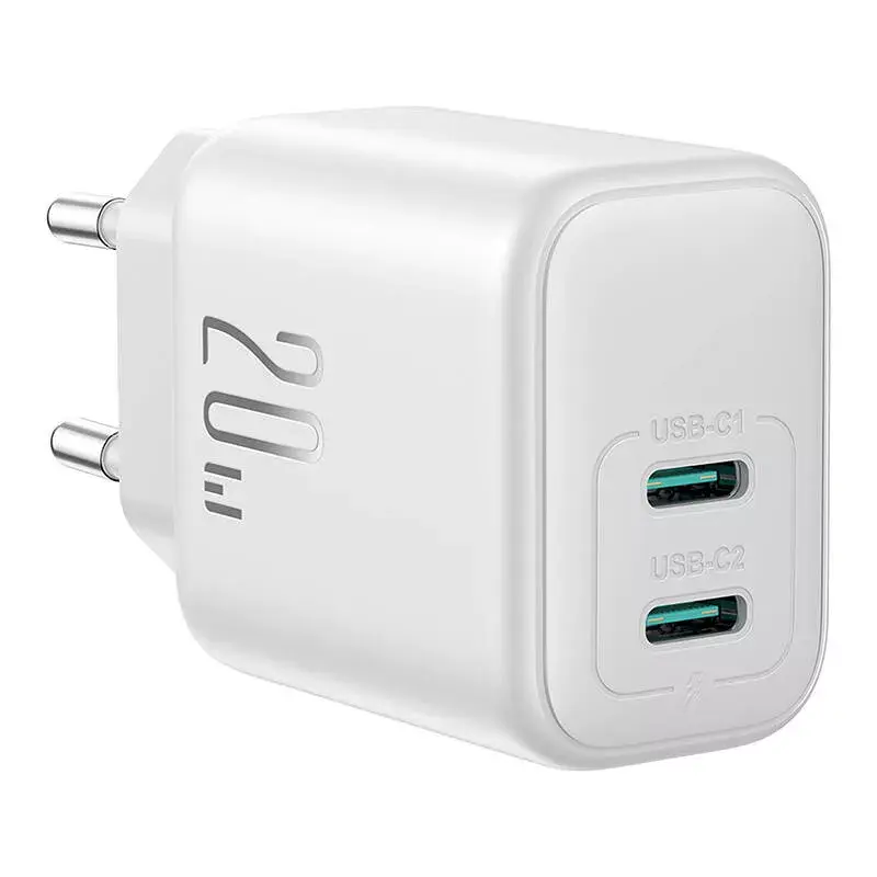 Strāvas lādētājs Joyroom JR-TCF12 divu portu 20W (USB-C x2) balts