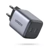 Ugreen 90573 Nexode 45W GaN Mini USB-C lādētājs, iekštelpām, maiņstrāva, 20 V, 4,05 A, melns, pelēks