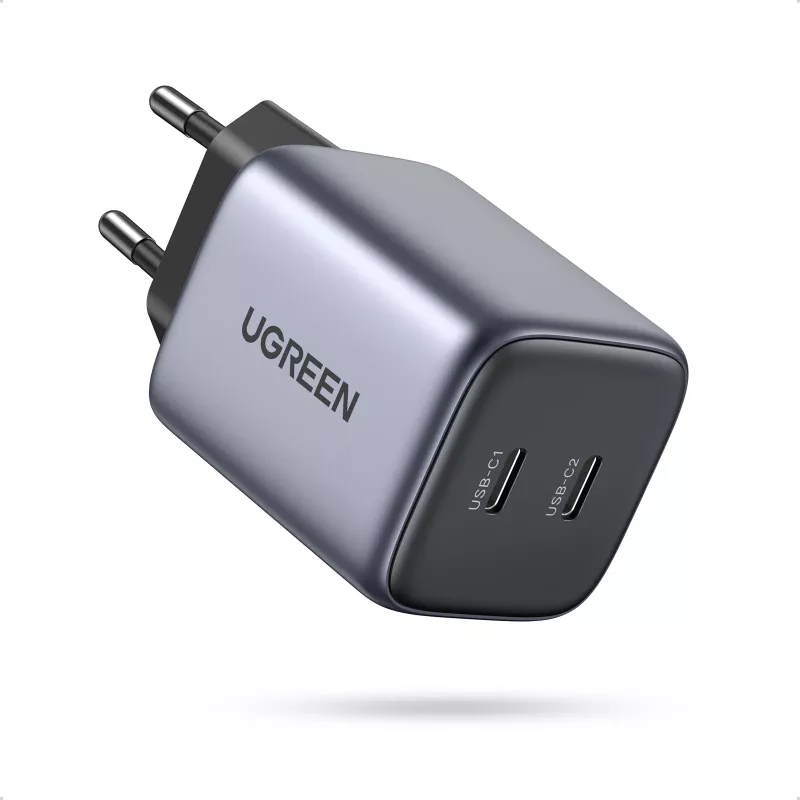 Ugreen 90573 Nexode 45W GaN Mini USB-C lādētājs, iekštelpām, maiņstrāva, 20 V, 4,05 A, melns, pelēks
