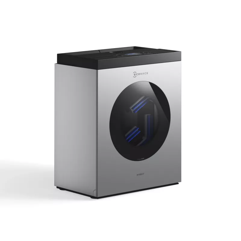 Logu tīrīšanas robots Ecovacs WINBOT W3 OMNI, akumulators 4500 mAh, 270×270×76 mm, sudraba/balts