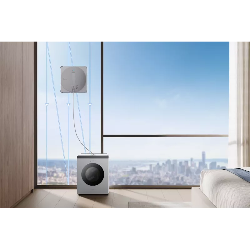 Logu tīrīšanas robots Ecovacs WINBOT W3 OMNI, akumulators 4500 mAh, 270×270×76 mm, sudraba/balts