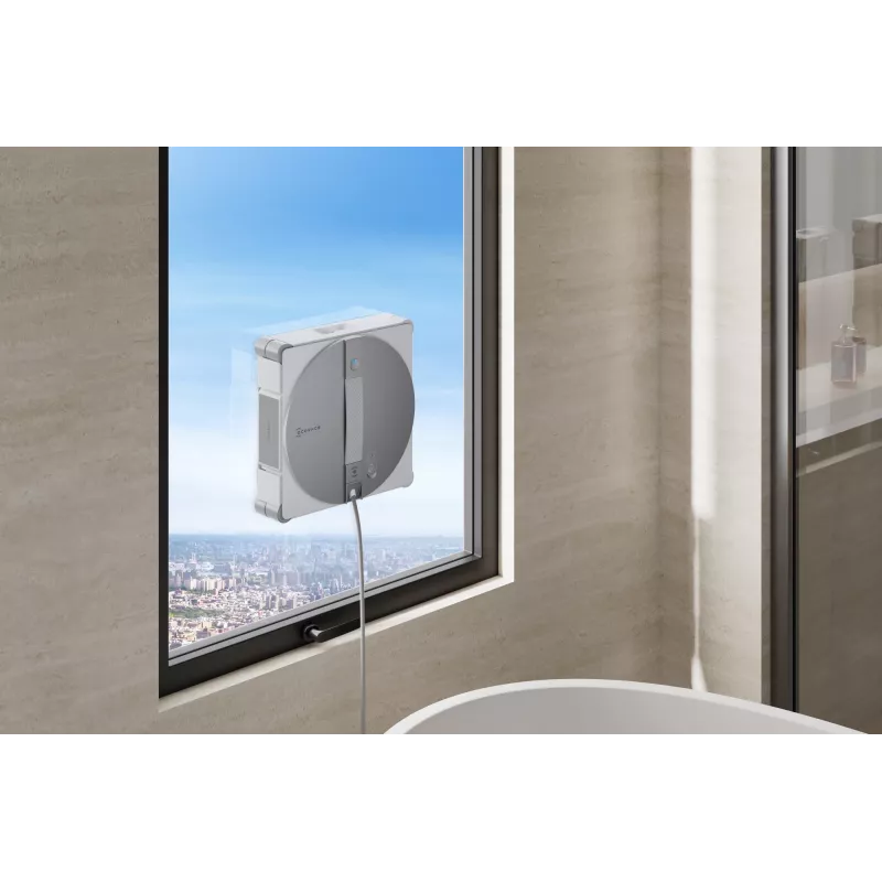 Logu tīrīšanas robots Ecovacs WINBOT W3 OMNI, akumulators 4500 mAh, 270×270×76 mm, sudraba/balts