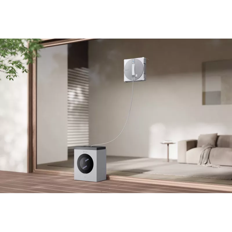 Logu tīrīšanas robots Ecovacs WINBOT W3 OMNI, akumulators 4500 mAh, 270×270×76 mm, sudraba/balts