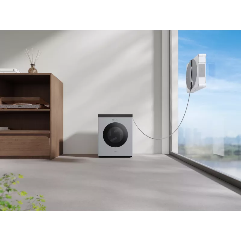 Logu tīrīšanas robots Ecovacs WINBOT W3 OMNI, akumulators 4500 mAh, 270×270×76 mm, sudraba/balts