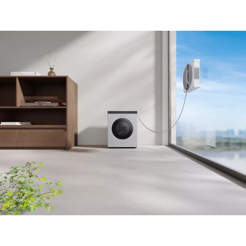 Logu tīrīšanas robots Ecovacs WINBOT W3 OMNI, akumulators 4500 mAh, 270×270×76 mm, sudraba/balts