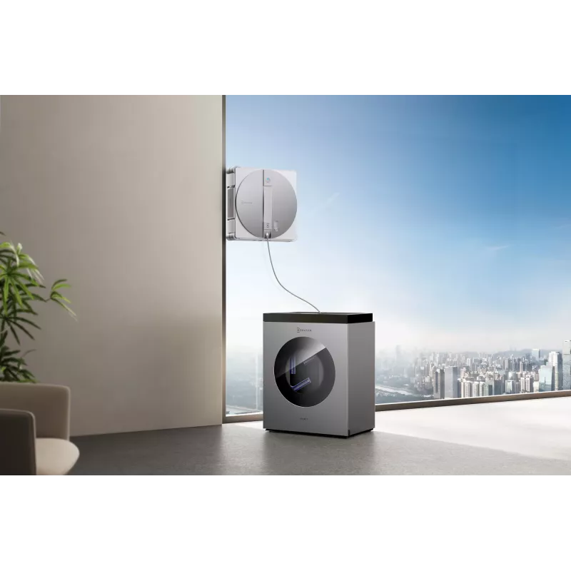 Logu tīrīšanas robots Ecovacs WINBOT W3 OMNI, akumulators 4500 mAh, 270×270×76 mm, sudraba/balts