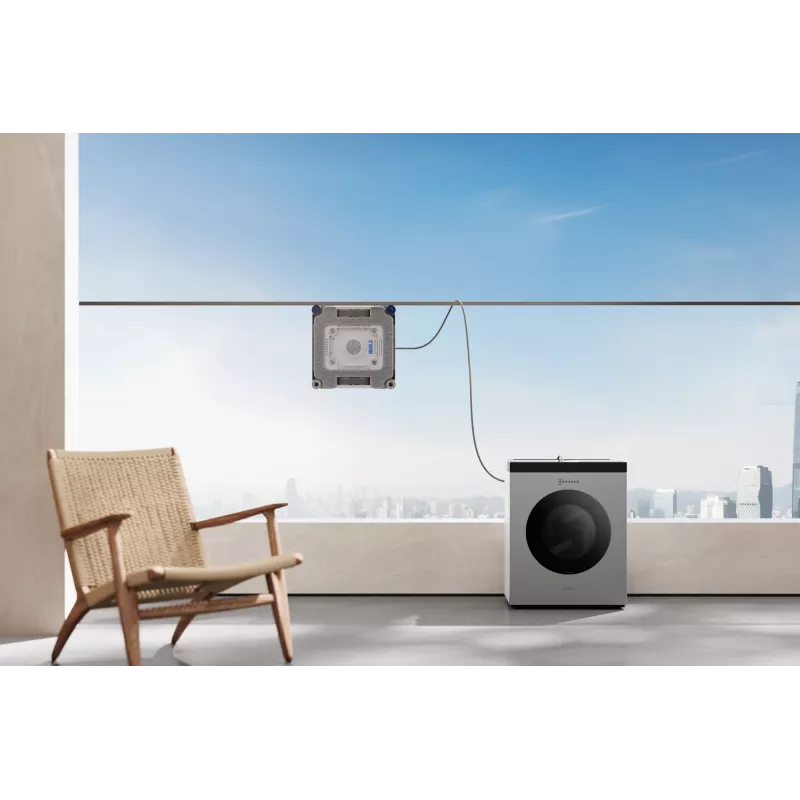 Logu tīrīšanas robots Ecovacs WINBOT W3 OMNI, akumulators 4500 mAh, 270×270×76 mm, sudraba/balts