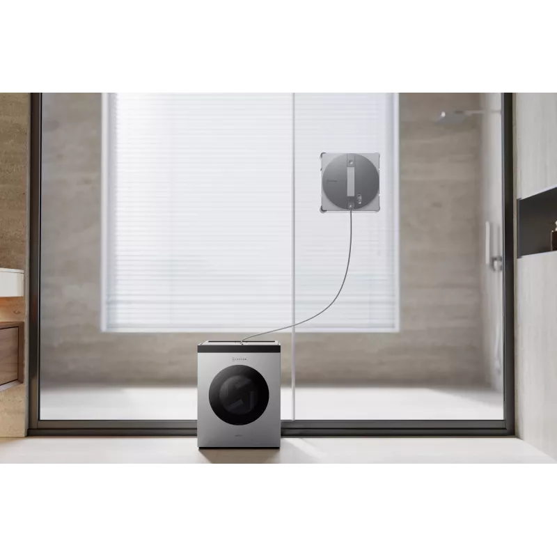 Logu tīrīšanas robots Ecovacs WINBOT W3 OMNI, akumulators 4500 mAh, 270×270×76 mm, sudraba/balts