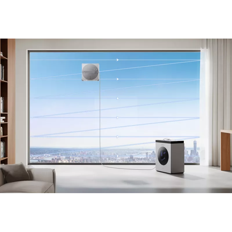 Logu tīrīšanas robots Ecovacs WINBOT W3 OMNI, akumulators 4500 mAh, 270×270×76 mm, sudraba/balts