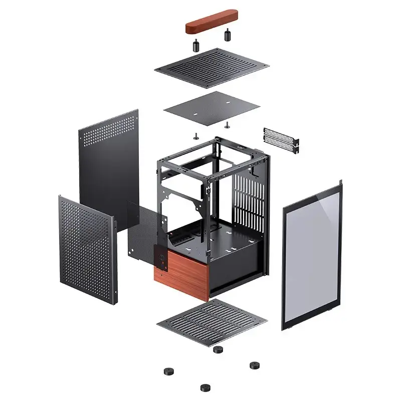 PC Case Jonsbo T6, Mini-Tower, Mini-ITX, Melns
