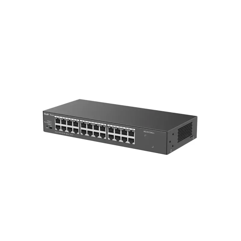 Nepārvaldāms L2 tīkla slēdzis RUIJIE RG-ES124G-L — 24x Gigabit (10/100/1000), 48 Gbit/s, 8000 MAC, statņu montāža