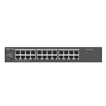 Nepārvaldāms L2 tīkla slēdzis RUIJIE RG-ES124G-L — 24x Gigabit (10/100/1000), 48 Gbit/s, 8000 MAC, statņu montāža