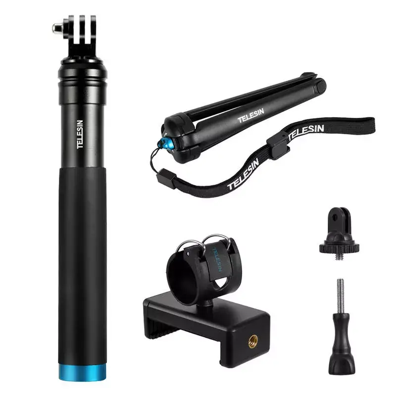 Pašfoto statīva tripods Telesin GP-MNP-090-S regulējams augstums viegls