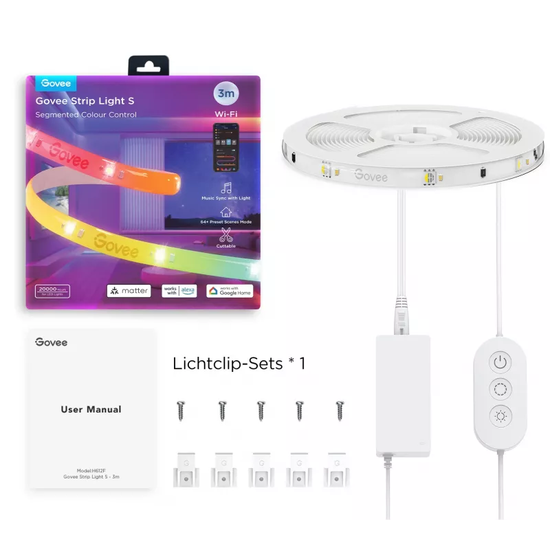 Govee H612FCD1 RGB LED lentes gaisma, 3 metri