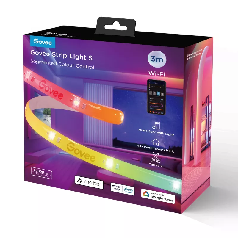 Govee H612FCD1 RGB LED lentes gaisma, 3 metri
