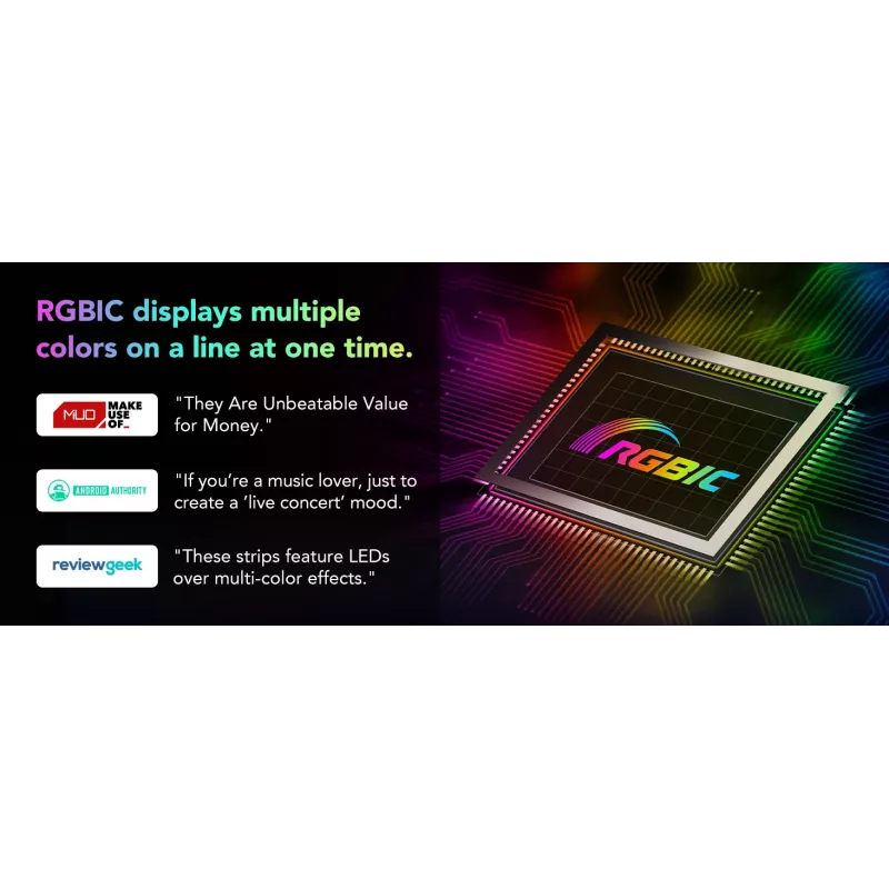 Govee H612FCD1 RGB LED lentes gaisma, 3 metri