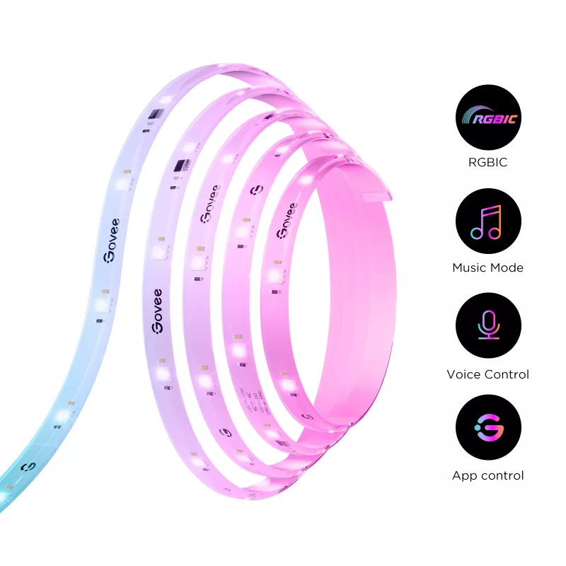 Govee H612FCD1 RGB LED lentes gaisma, 3 metri