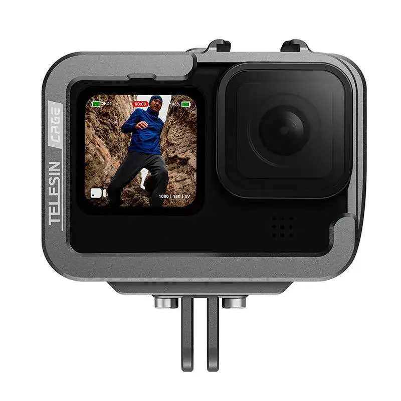 Alumīnija kameras korpuss Telesin GP-FMS-G11-TZ GoPro Hero 12/11/10/9 ar vertikālo adapteri