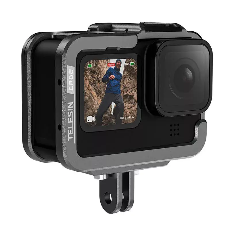 Alumīnija kameras korpuss Telesin GP-FMS-G11-TZ GoPro Hero 12/11/10/9 ar vertikālo adapteri