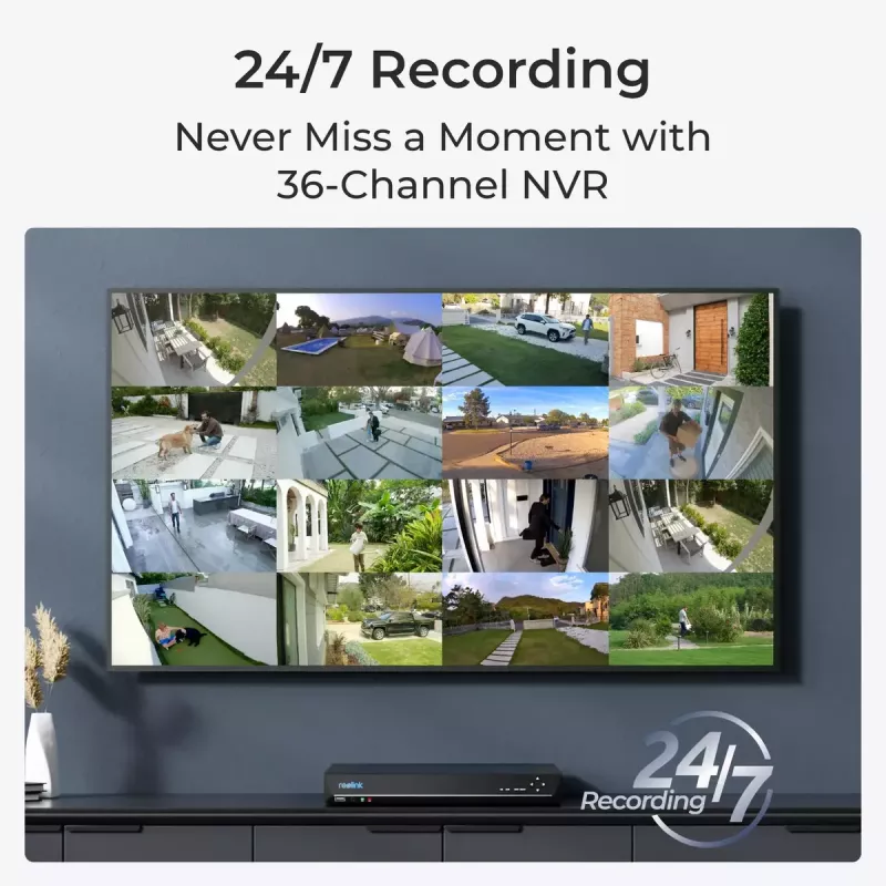 Novērošanas kamera Reolink NVS36 36 kanālu PoE NVR 16MP
