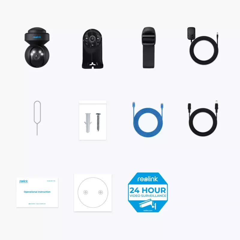 IP drošības kamera Reolink E540-B 5MP āra Wi‑Fi, 2560x1920, 355° panoramēšana, 0–50° slīpums, IP65, MicroSD līdz 256 GB
