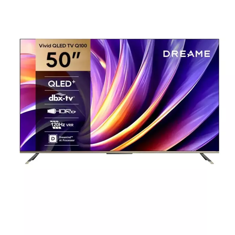 Viedais TV Dreame Vivid Q100 50 collas, QLED+, 4K UHD, Google TV, 120Hz, AI procesors, melns