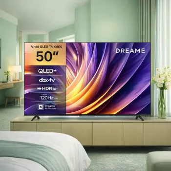 Viedais TV Dreame Vivid Q100 50 collas, QLED+, 4K UHD, Google TV, 120Hz, AI procesors, melns