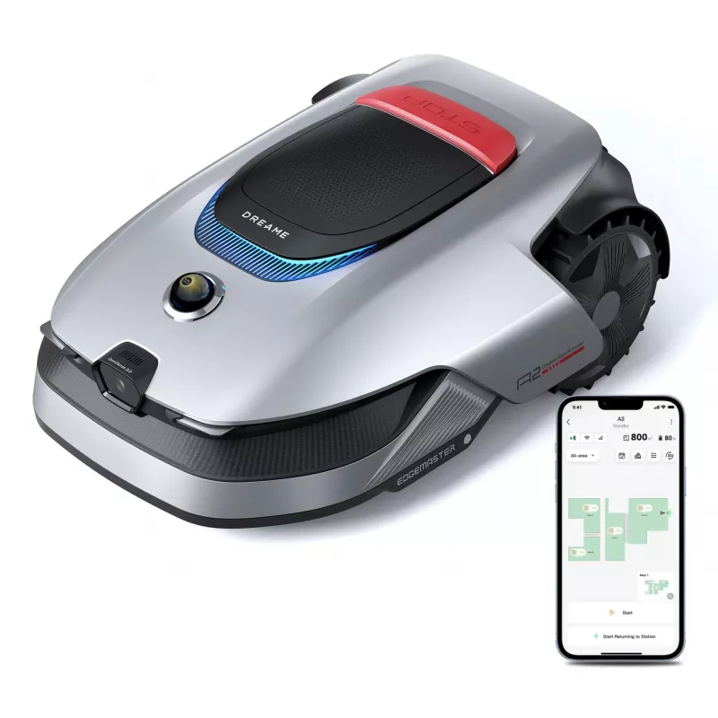 Dreame A2 1200 robotizēts zāles pļāvējs ar bateriju, melns/pelēks