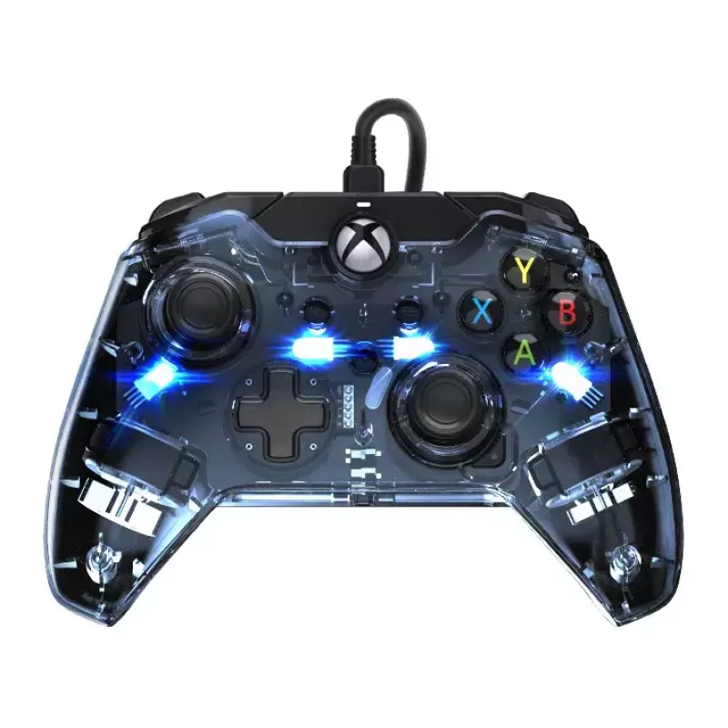 PDP Afterglow vadu kontrolieris, zils/caurspīdīgs, USB, Xbox One, Series X/S