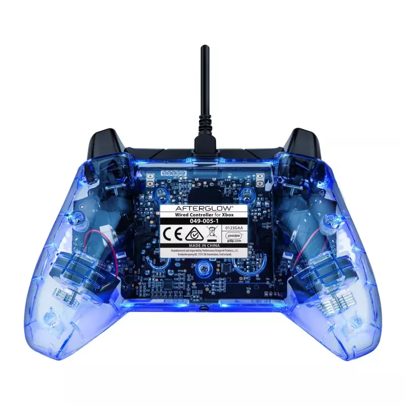 PDP Afterglow vadu kontrolieris, zils/caurspīdīgs, USB, Xbox One, Series X/S