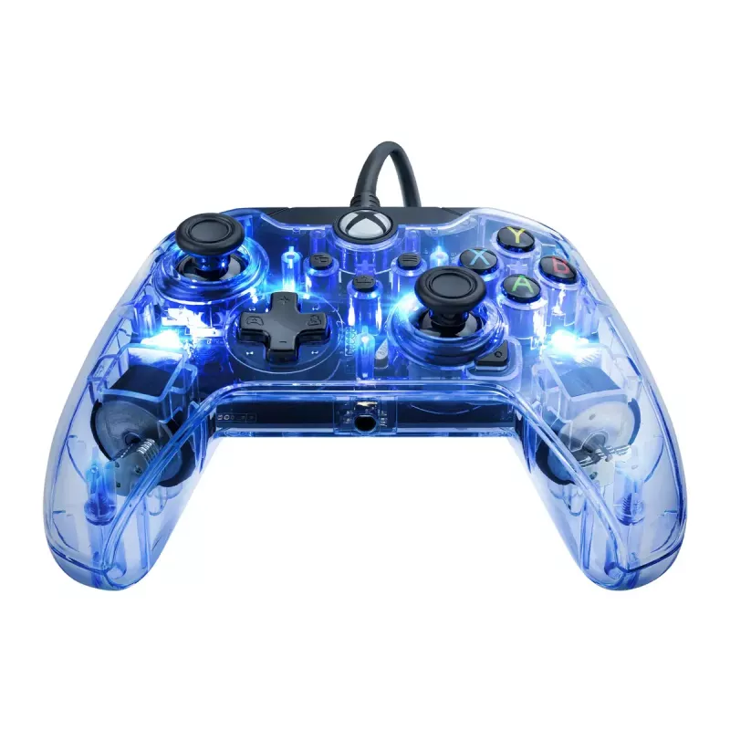 PDP Afterglow vadu kontrolieris, zils/caurspīdīgs, USB, Xbox One, Series X/S