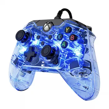 PDP Afterglow vadu kontrolieris, zils/caurspīdīgs, USB, Xbox One, Series X/S